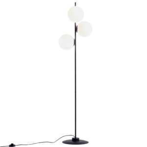 Nordic Design Bílo černá skleněná stojací lampa Bubbly 155 cm