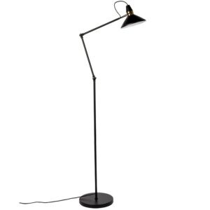 White Label Černá kovová stojací lampa WLL JONA 150 cm