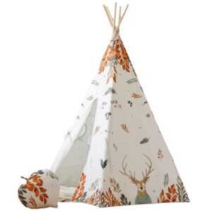 Moi Mili Barevný bavlněný teepee stan Forest friends 170 x 130 cm