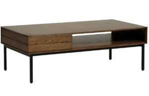 Tmavě hnědý dubový konferenční stolek Unique Furniture Modica 120 x 62 cm