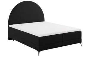 Černá čalouněná dvoulůžková postel boxspring Cosmopolitan Design Sunrise 160 x 200 cm
