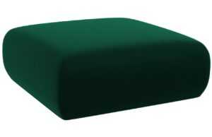 Lahvově zelená sametová podnožka Windsor & Co Lola 100 x 100 cm