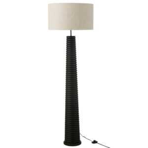 Černá dřevěná stojací lampa J-line Ailan 160 cm