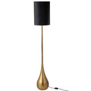 Černo-zlatá kovová stojací lampa J-line Deroy 130 cm