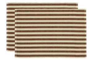 Södahl Set dvou hnědých prostírání Stripe 48 x 33 cm