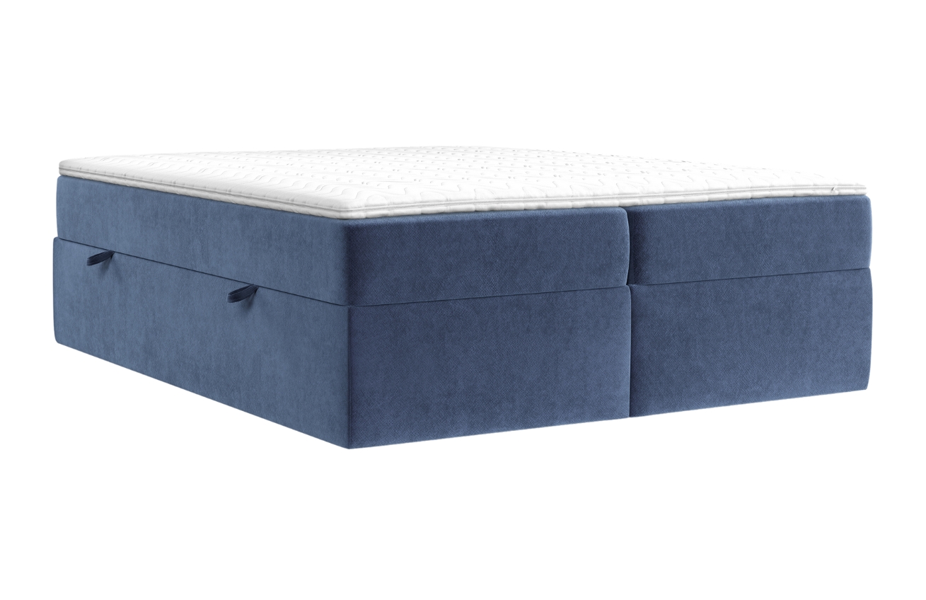 Maison de Rêve Modrá sametová postel boxspring ASH 160 x 200 cm